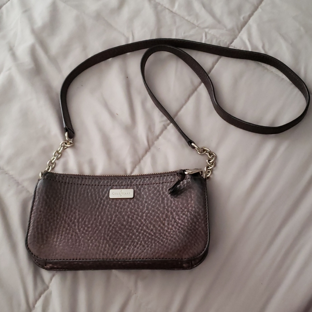 Small Cole Haan handbag dark bronze color